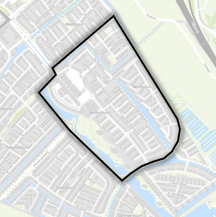 kaart gemeente Velsen wijk Santpoort Noord